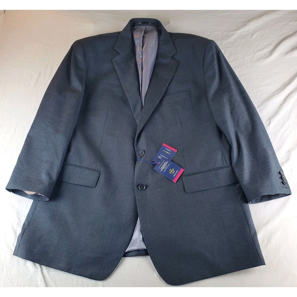 Charles Tyrwhitt Blazer Mens 46 L Charcoal Wool 110s Twill Suit Jacket Business - Picture 4 of 16
